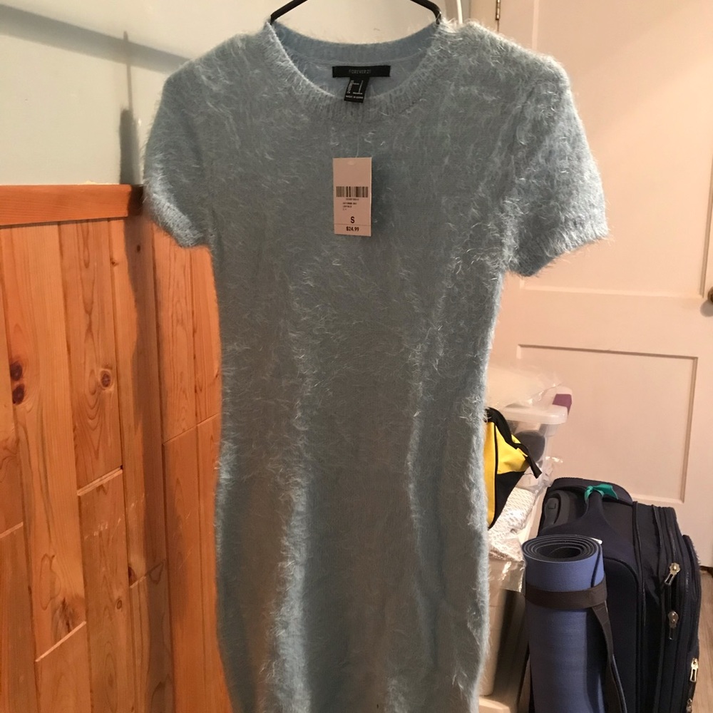 Fuzzy Pale Blue Dress, Never Worn!